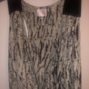 Parker beaded dress with leather shoulder straps